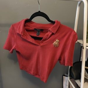 forever 21 red collared top